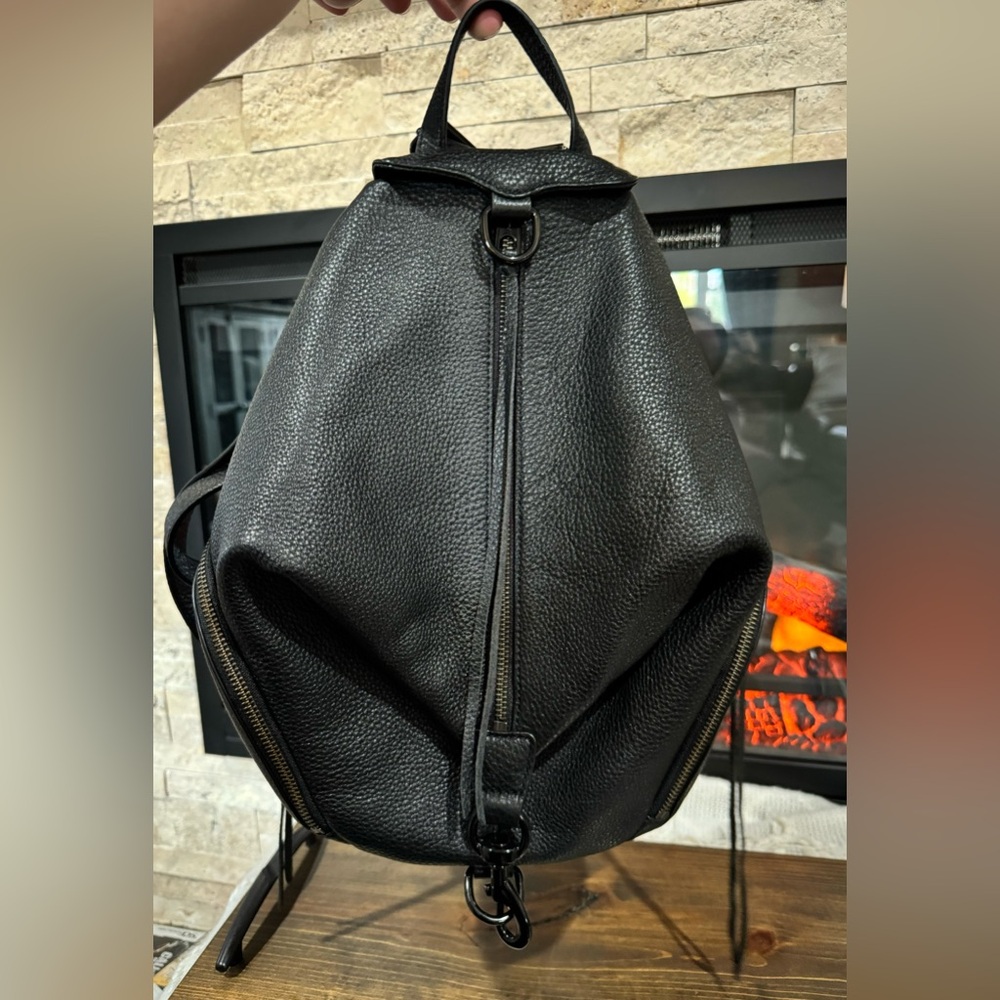 Julian Medium Backpack - Rebecca Minkoff- Black/Black Shellac